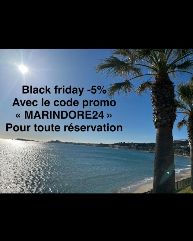 ✨ Black Friday chez Marindore Bandol ! ✨
Profitez de -5% sur toutes vos réservations dans notre magnifique appartement avec vue mer à Bandol 🌊☀️.

Réservez directement sur notre site :
👉 www.marindore-bandol.fr
Utilisez le code promo : Marindore24 🏷️

Offre valable pour un temps limité, alors ne tardez pas ! 🎉

#Bandol #VueMer #BlackFriday #MarindoreBandol #AppartementDeVacances #PromoVacances #BlackFriday2024 #VoyageEnFrance #CotedAzur #EscapadeEnAmoureux #VacancesFrance #Provence #MerMediterranee #LocationSaisonniere #VacancesReve #WeekendGetaway #VueExceptionnelle #TravelDeals #BandolPlage #CoucherDeSoleil #OffreExclusive #VoyageRelaxation #SejourVueMer #PromoLocation #frenchriviera